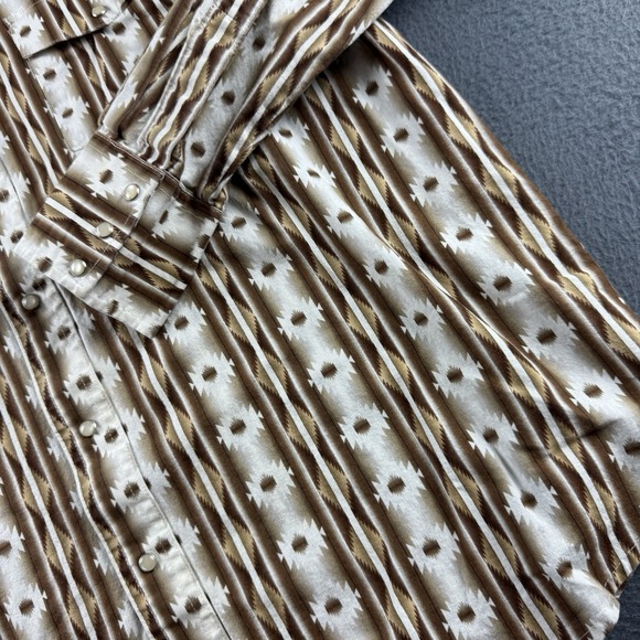 Wrangler Shirt Men's XL Pearl Snap Aztec Checotah Western Cowboy Rodeo Southwest - Picture 8 of 13